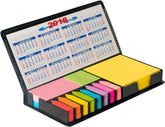 Memo Pad With Sticky Notes And Calendar PU Leather Covering Daily Planner For Office